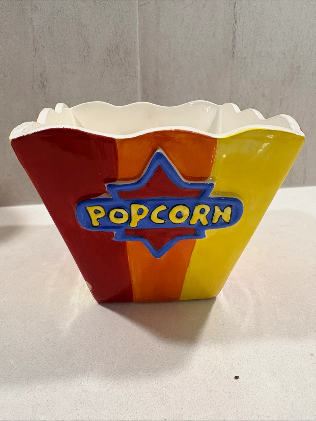 Casa Elite Home Collections Hand Painted Popcorn Bowl