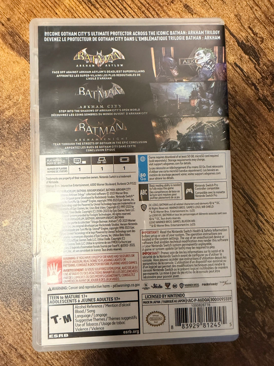 Batman Arkham Trilogy Nintendo Switch Game - photo 2