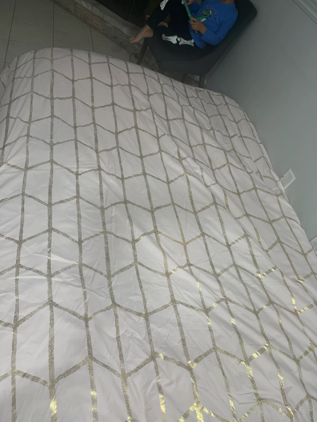 Pink and Gold Geometric Duvet Cover Set (double. Bed) - photo 3