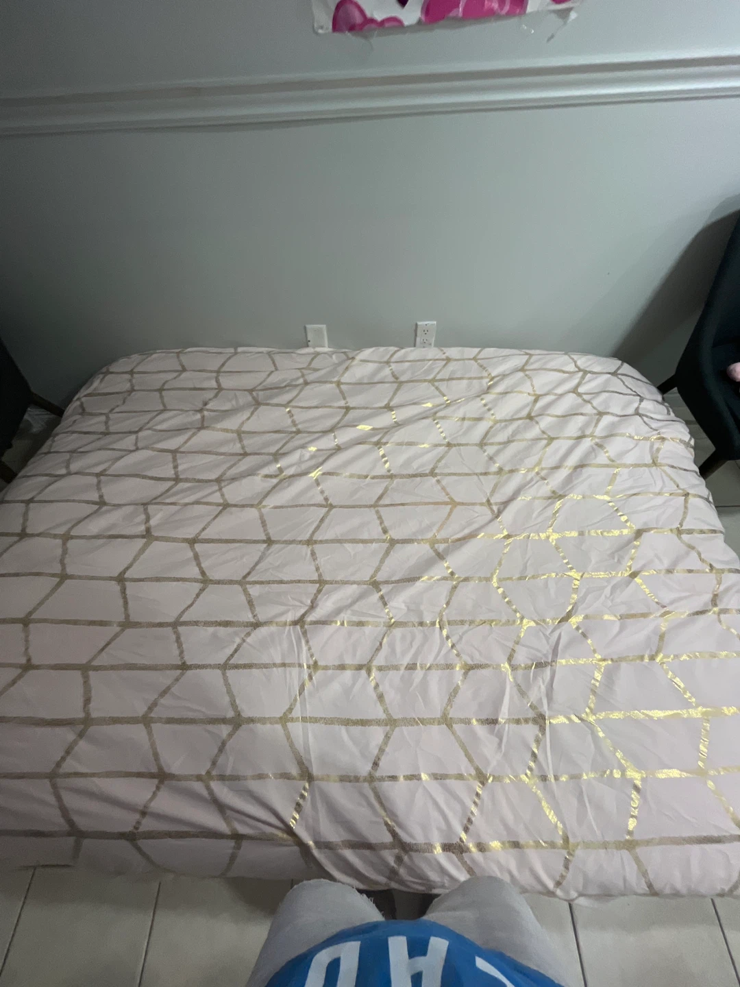 Pink and Gold Geometric Duvet Cover Set (double. Bed) - photo 4