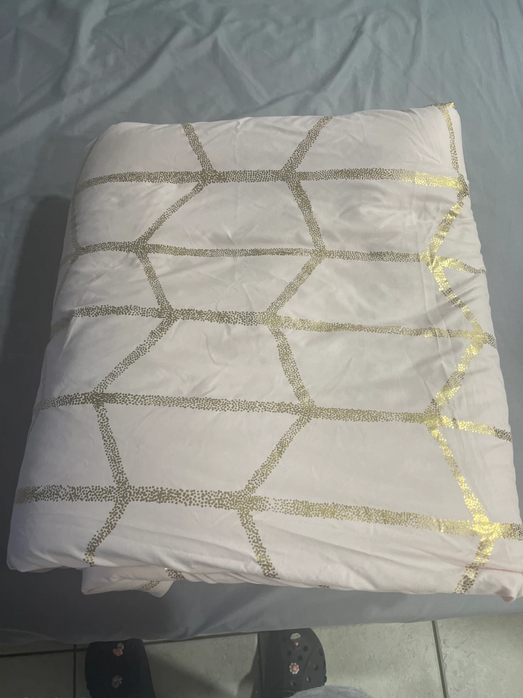 Pink and Gold Geometric Duvet Cover Set (double. Bed) - photo 5