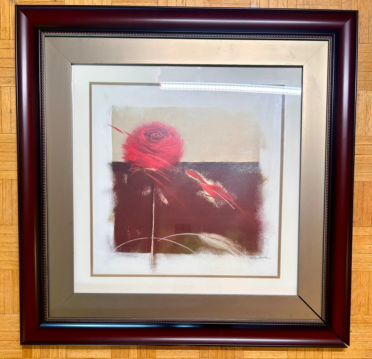Framed Red Rose Art Print