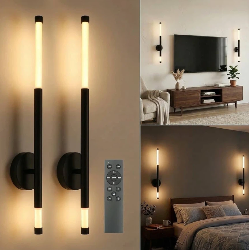 2 Modern LED Wall Sconce Lamp / Remote Controller