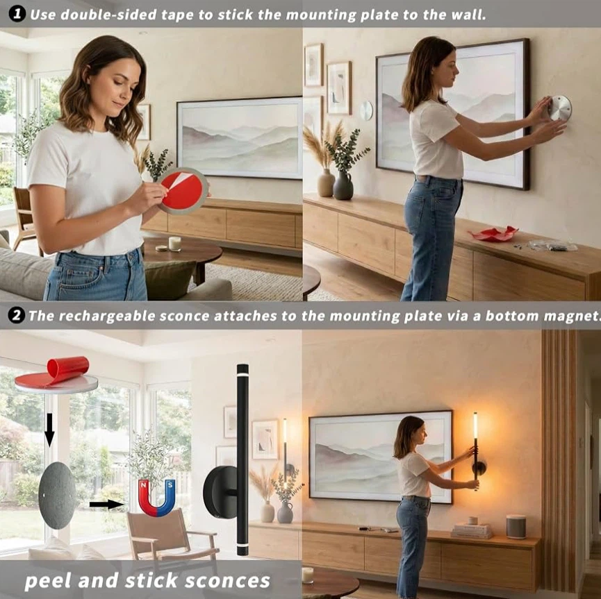 2 Modern LED Wall Sconce Lamp / Remote Controller - photo 2