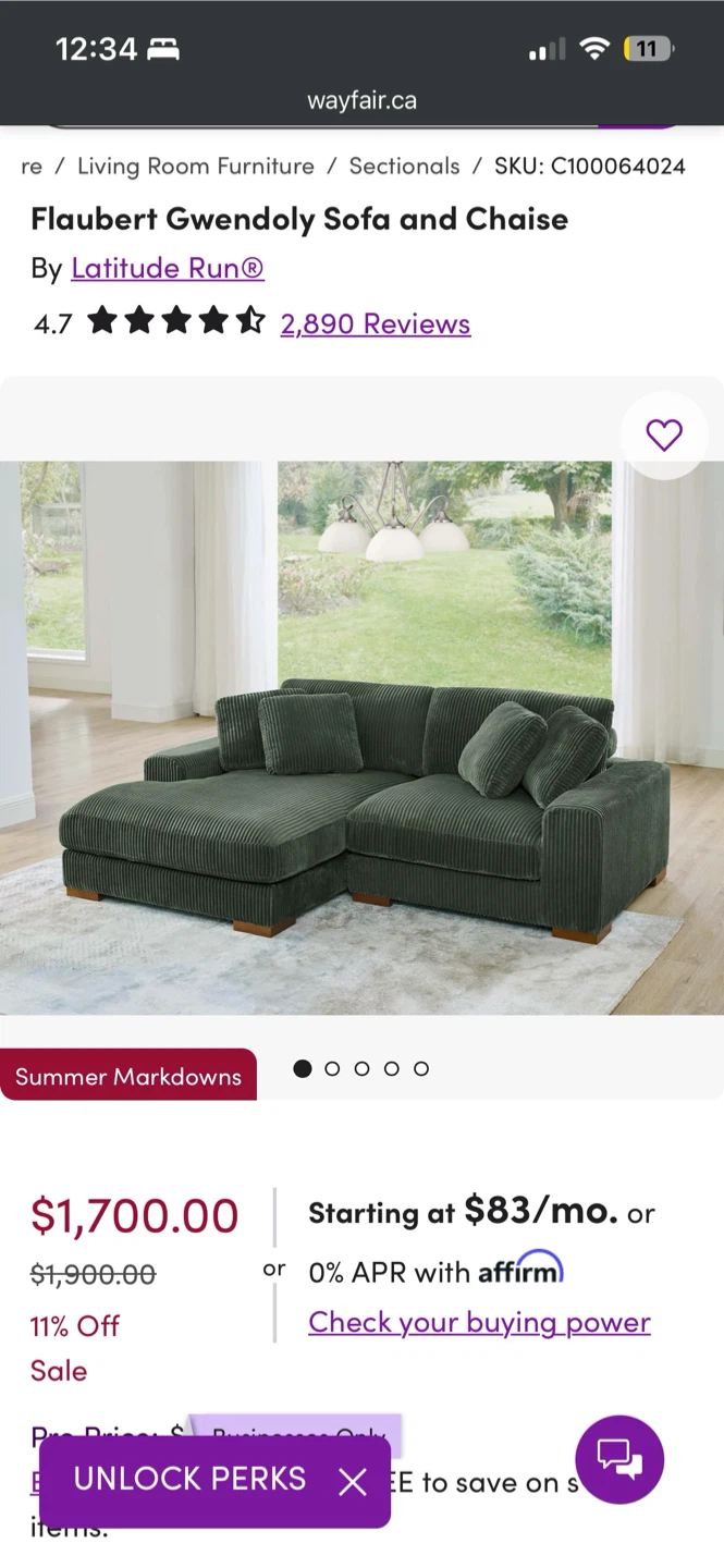 Flaubert Gwendoly Sectional Sofa - photo 2