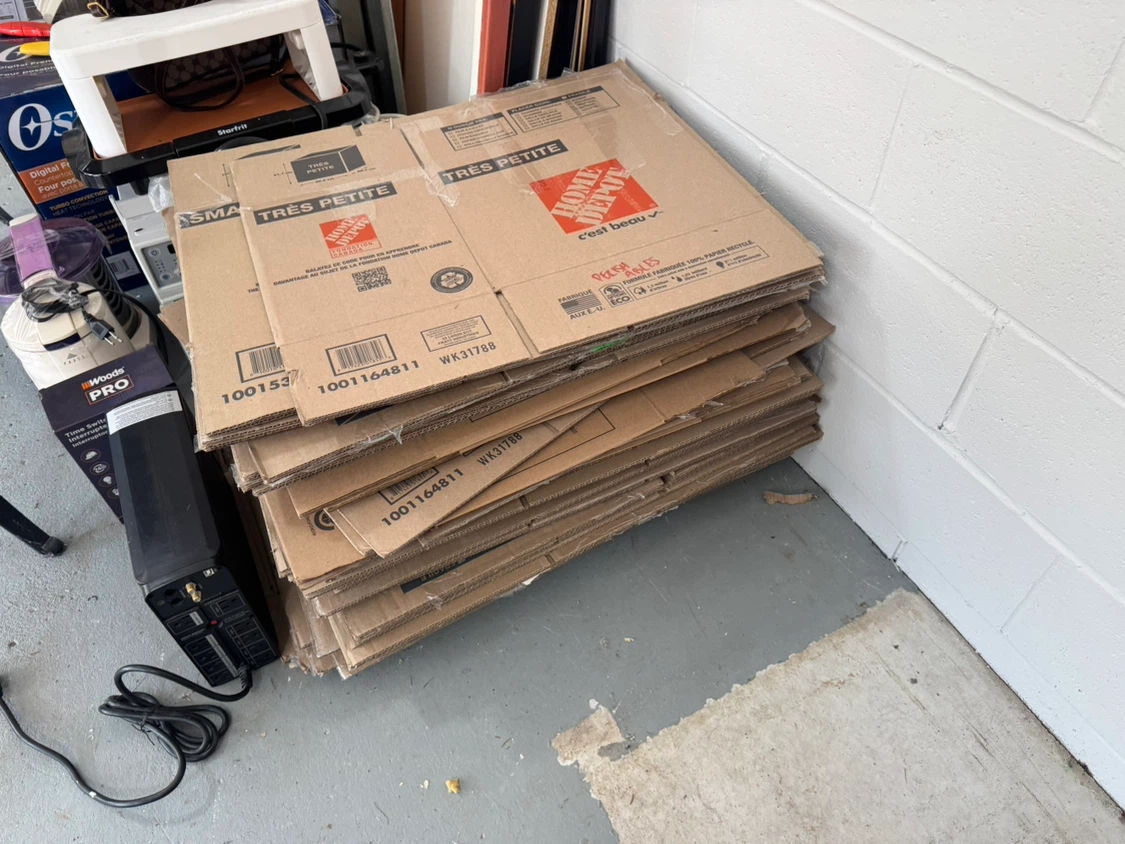 Home Depot Moving Boxes including two large TV boxes