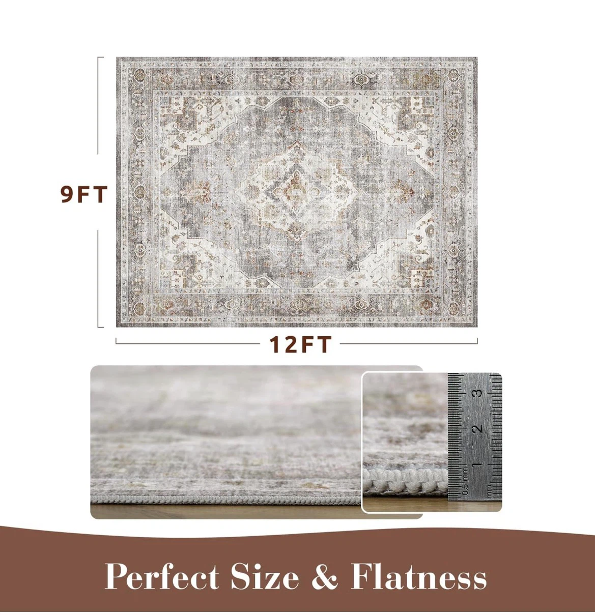 Grey Oriental Area Rug 9' x 12' - photo 3