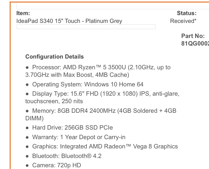 Lenovo Ideapad S340 15” Laptop - photo 2