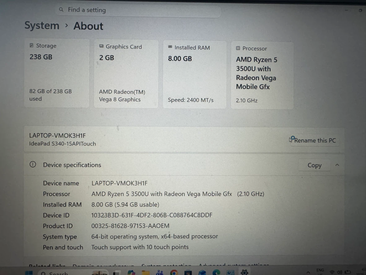 Lenovo Ideapad S340 15” Laptop - photo 4