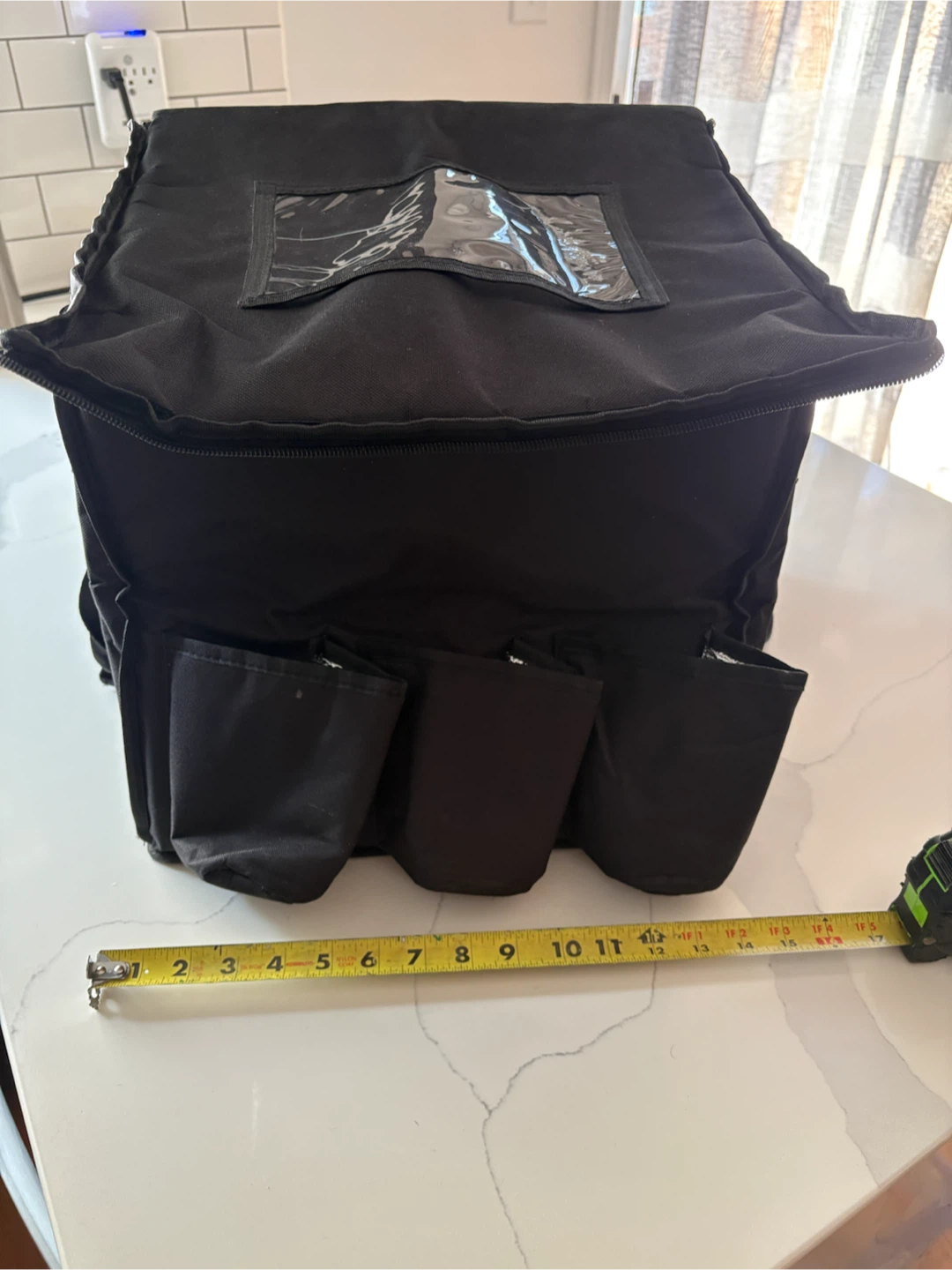 Black Insulated Delivery Bag with Multiple Pockets - photo 2