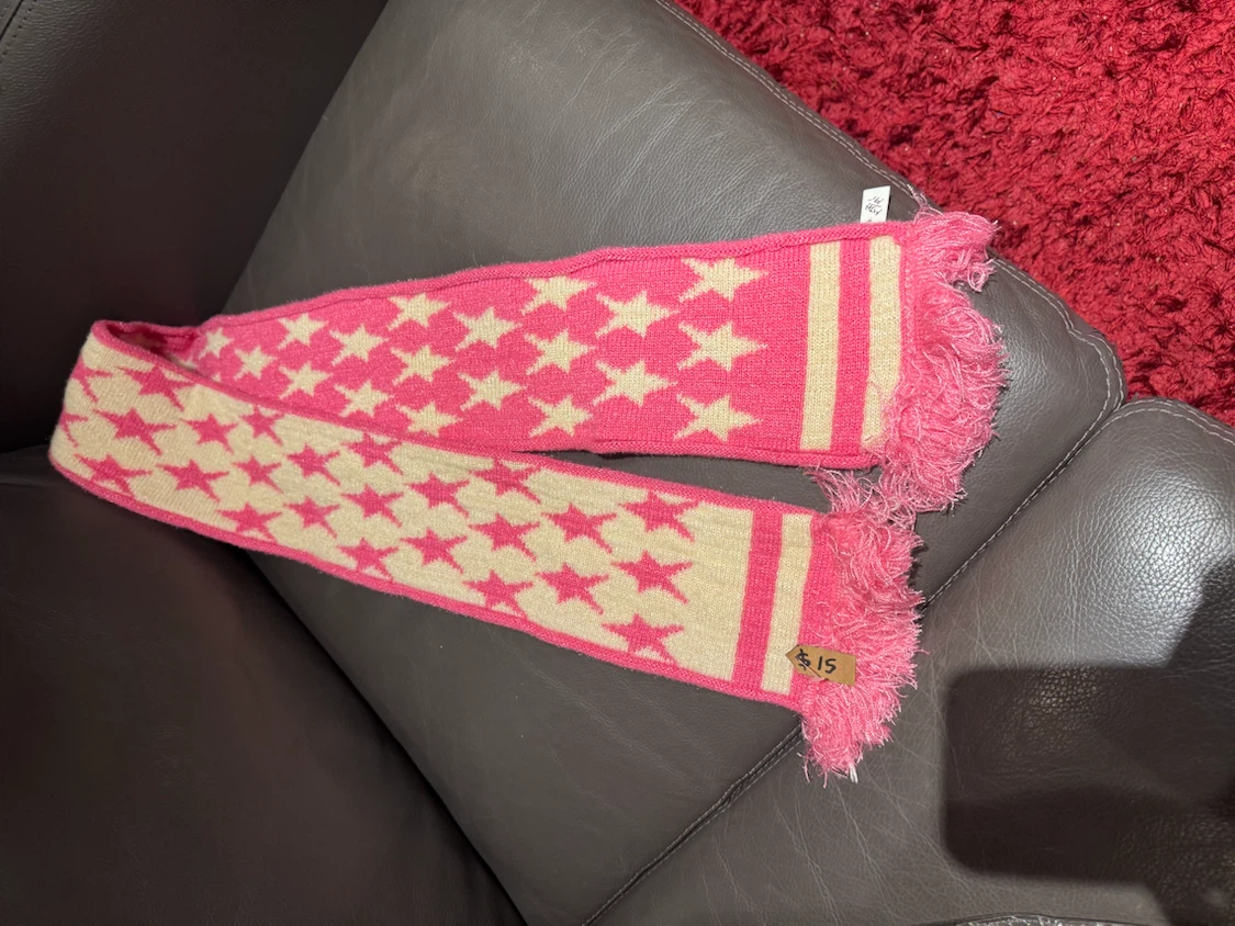 Pink Star Knit Scarf
