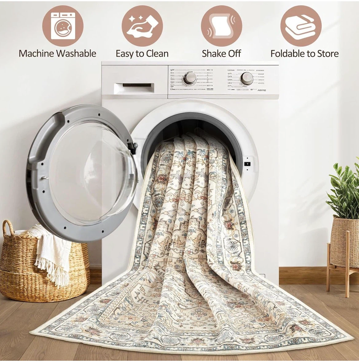 7x9 Soft Cozy Faux Wool Rug - photo 2