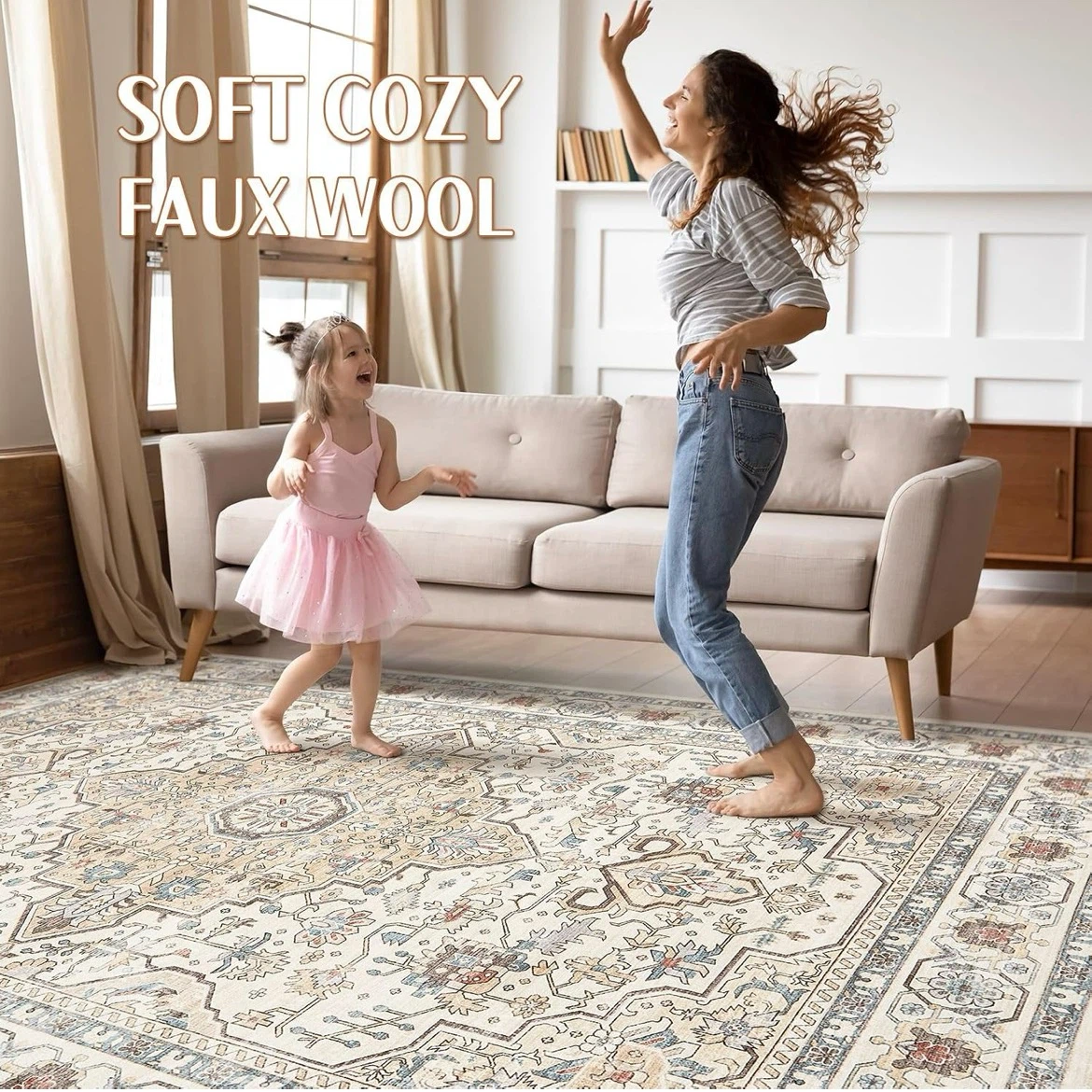 7x9 Soft Cozy Faux Wool Rug - photo 3