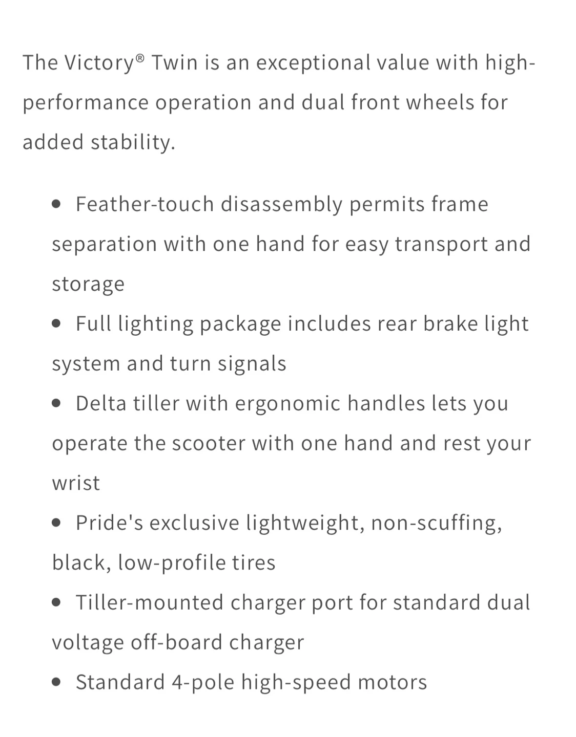 Mobility scooter—Pride Victory Twin - photo 4
