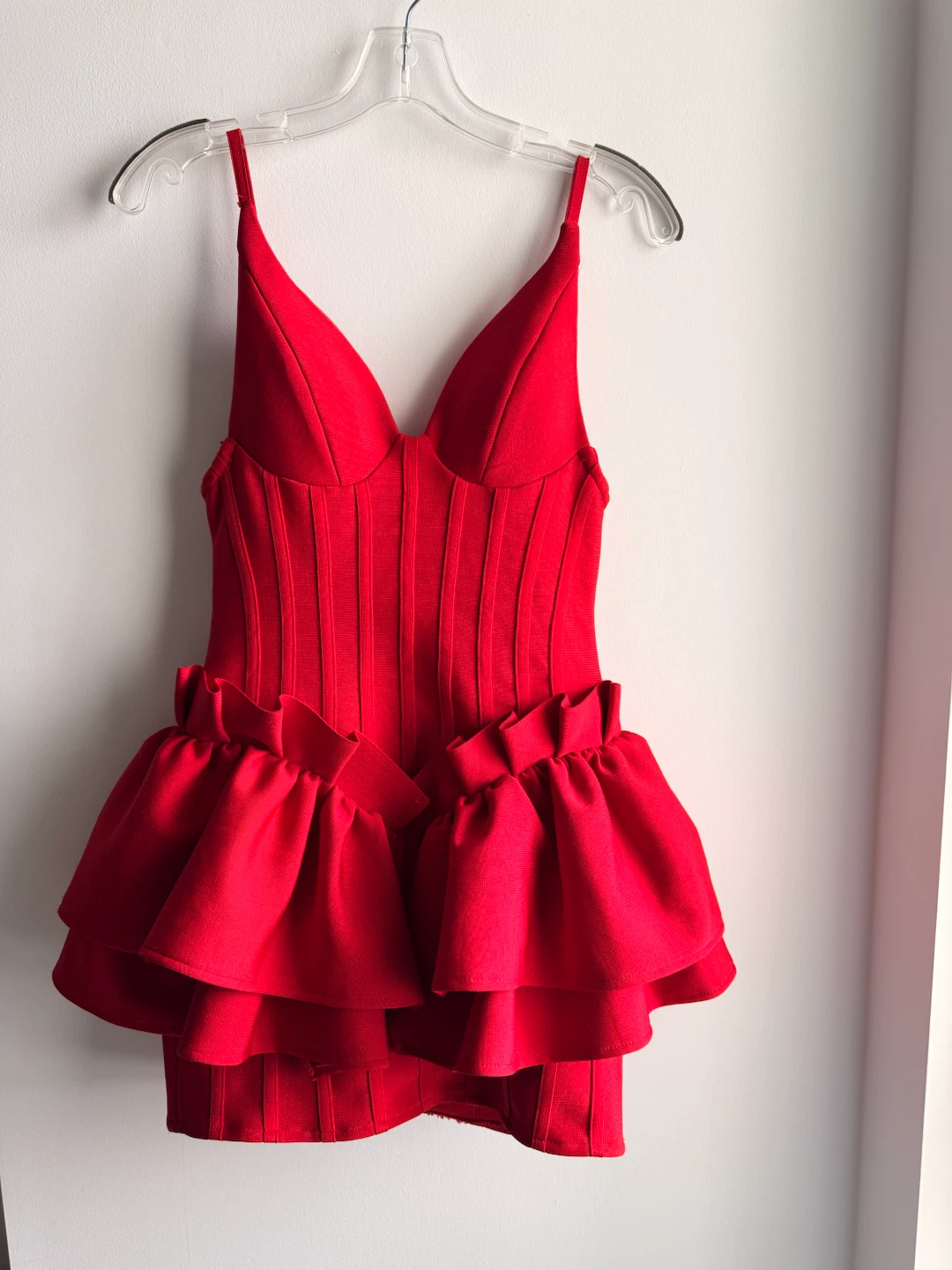 Fashion Nova Red Ruffle Mini Dress - Medium - photo 2
