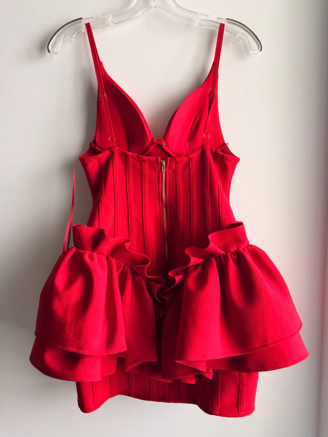 Fashion Nova Red Ruffle Mini Dress - Medium - photo 3