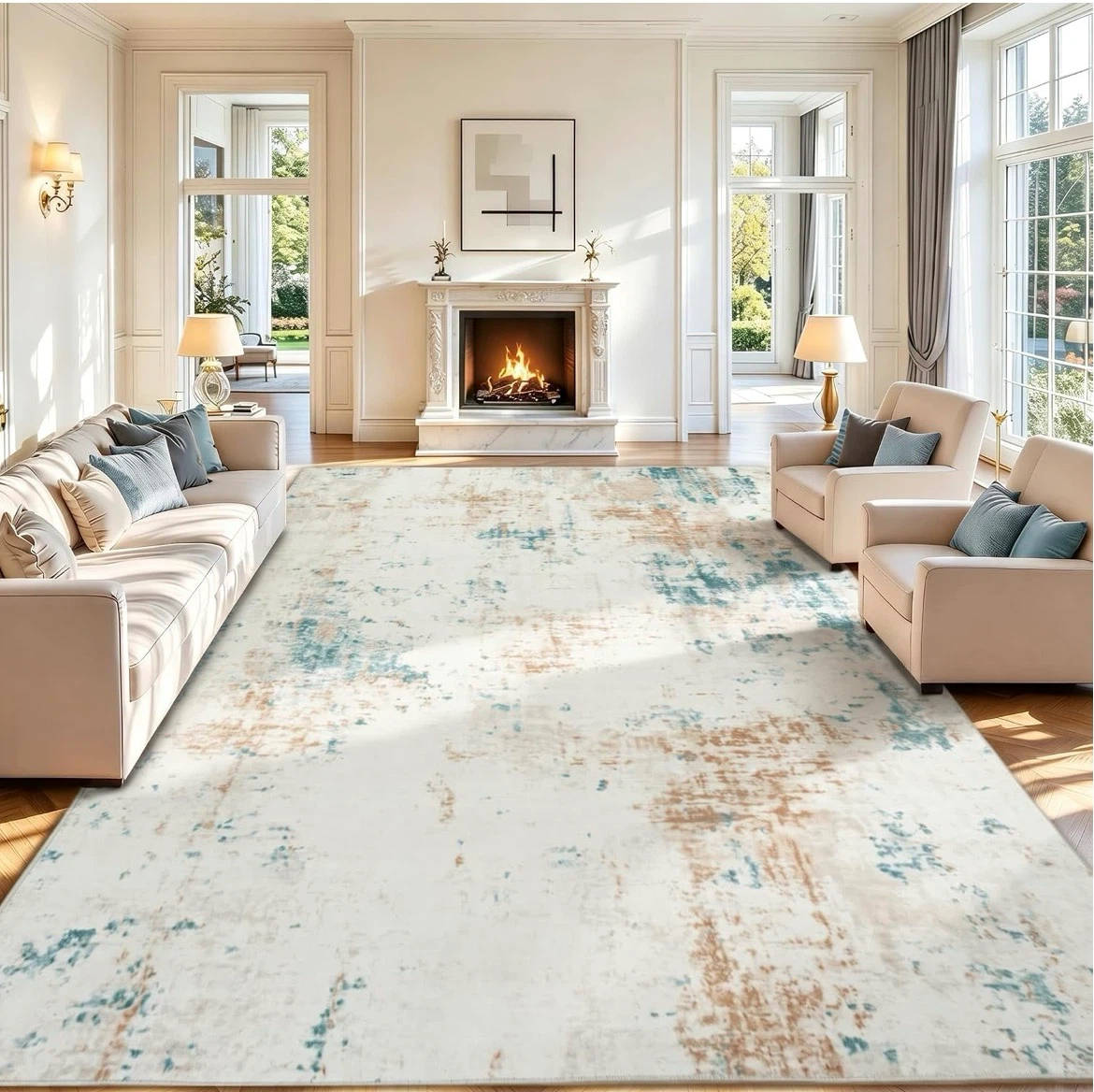 8x10 Low Pile Area Rug - Machine Washable