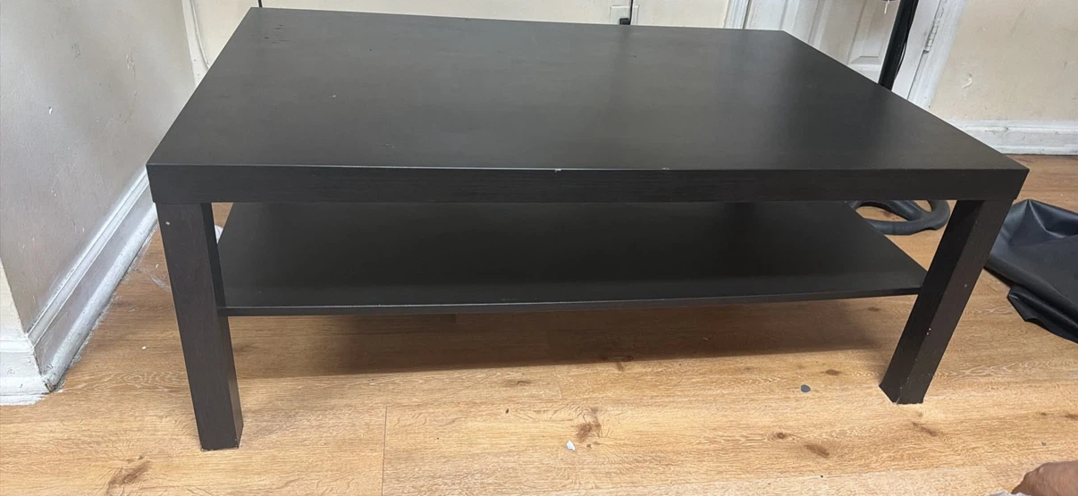 Black Coffee Table with Shelf