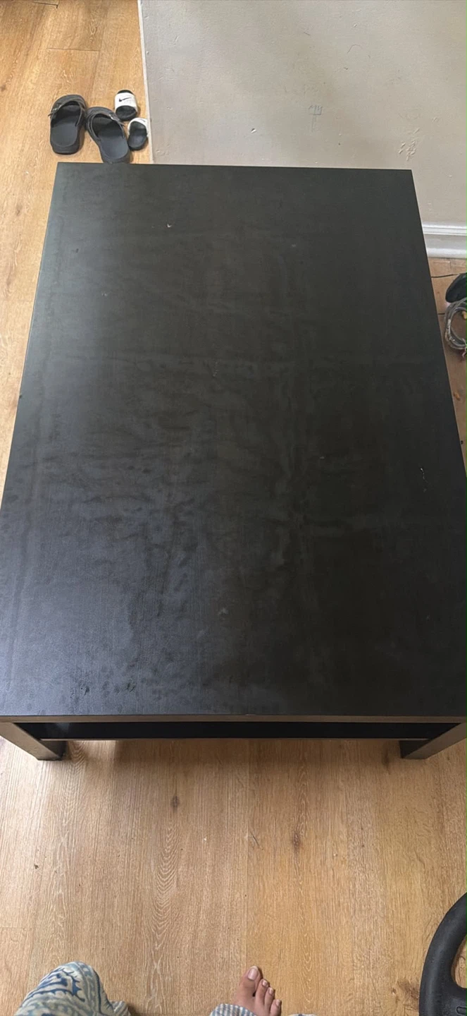 Black Coffee Table with Shelf - photo 2