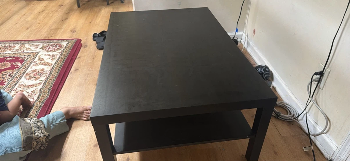 Black Coffee Table with Shelf - photo 3