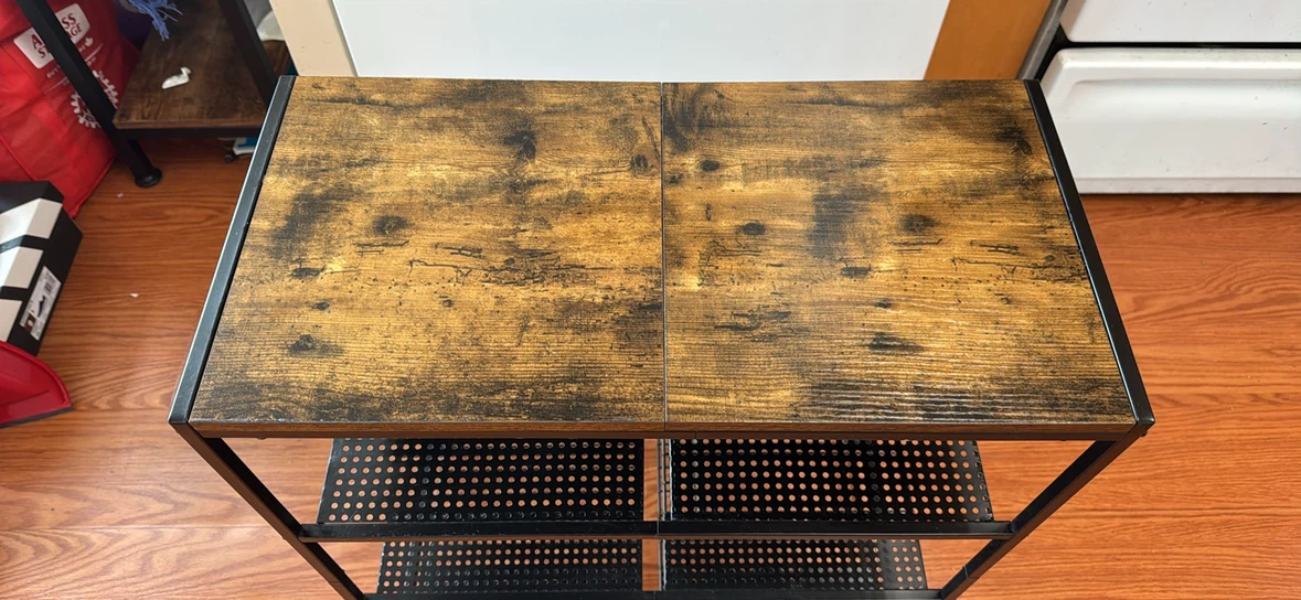 Industrial Style storage shelve with wooden top - photo 2