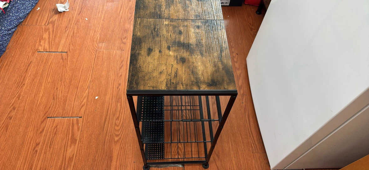 Industrial Style storage shelve with wooden top - photo 3
