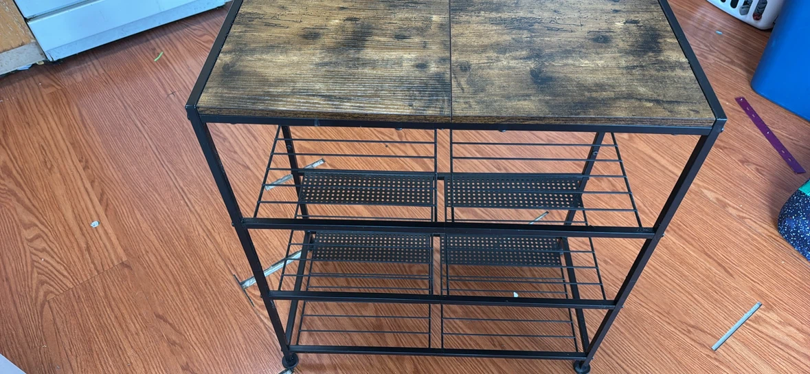 Industrial Style storage shelve with wooden top - photo 5