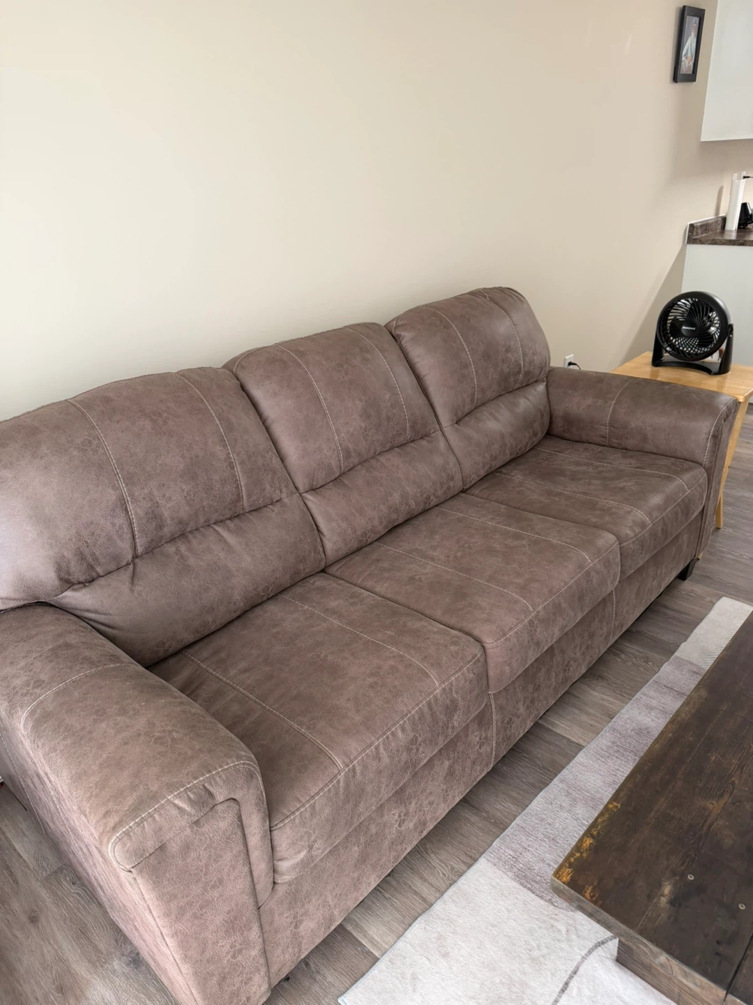 Brown Faux Leather Sofa