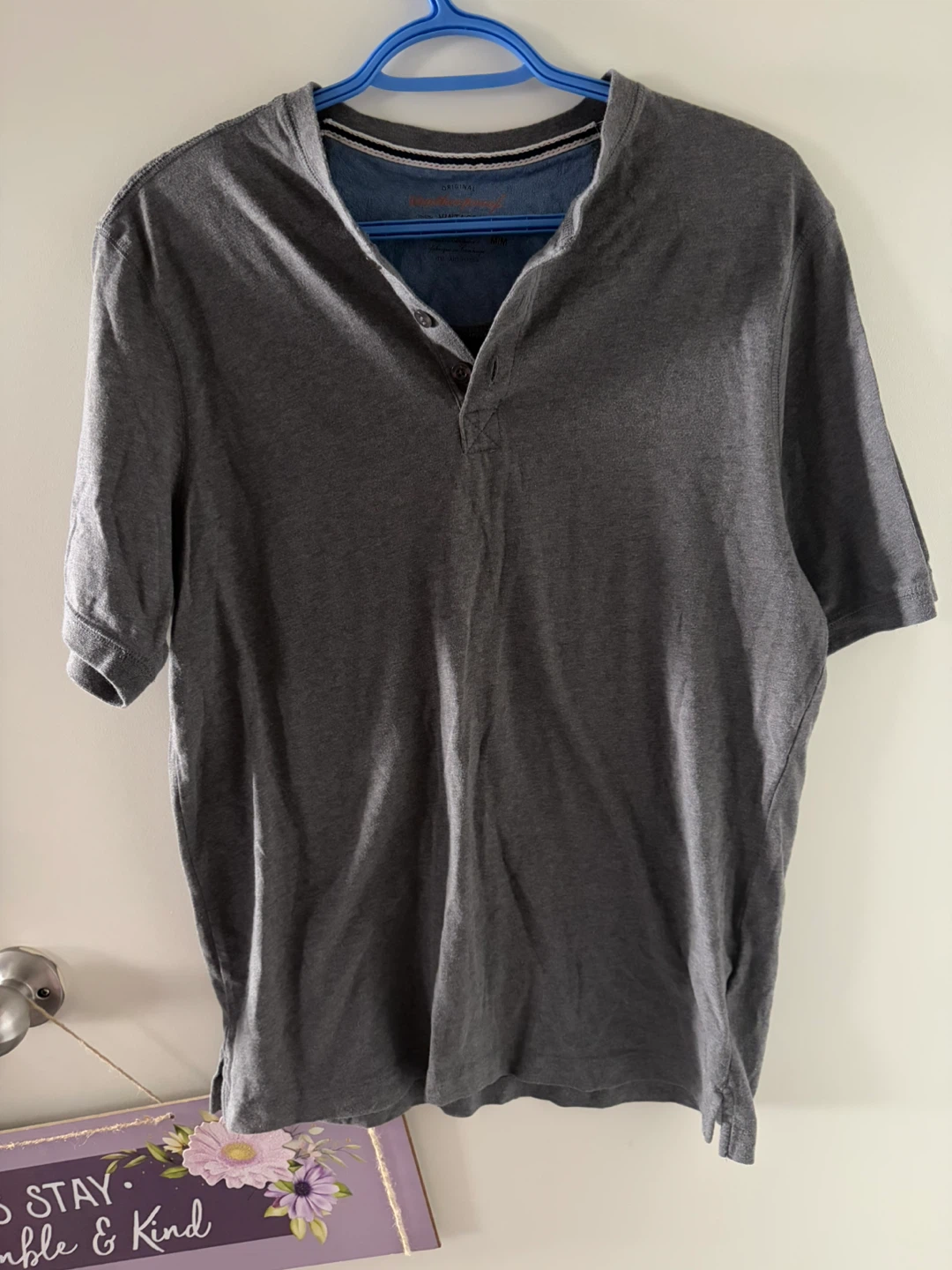 Weatherproof Vintage Grey Henley T-Shirt M/M