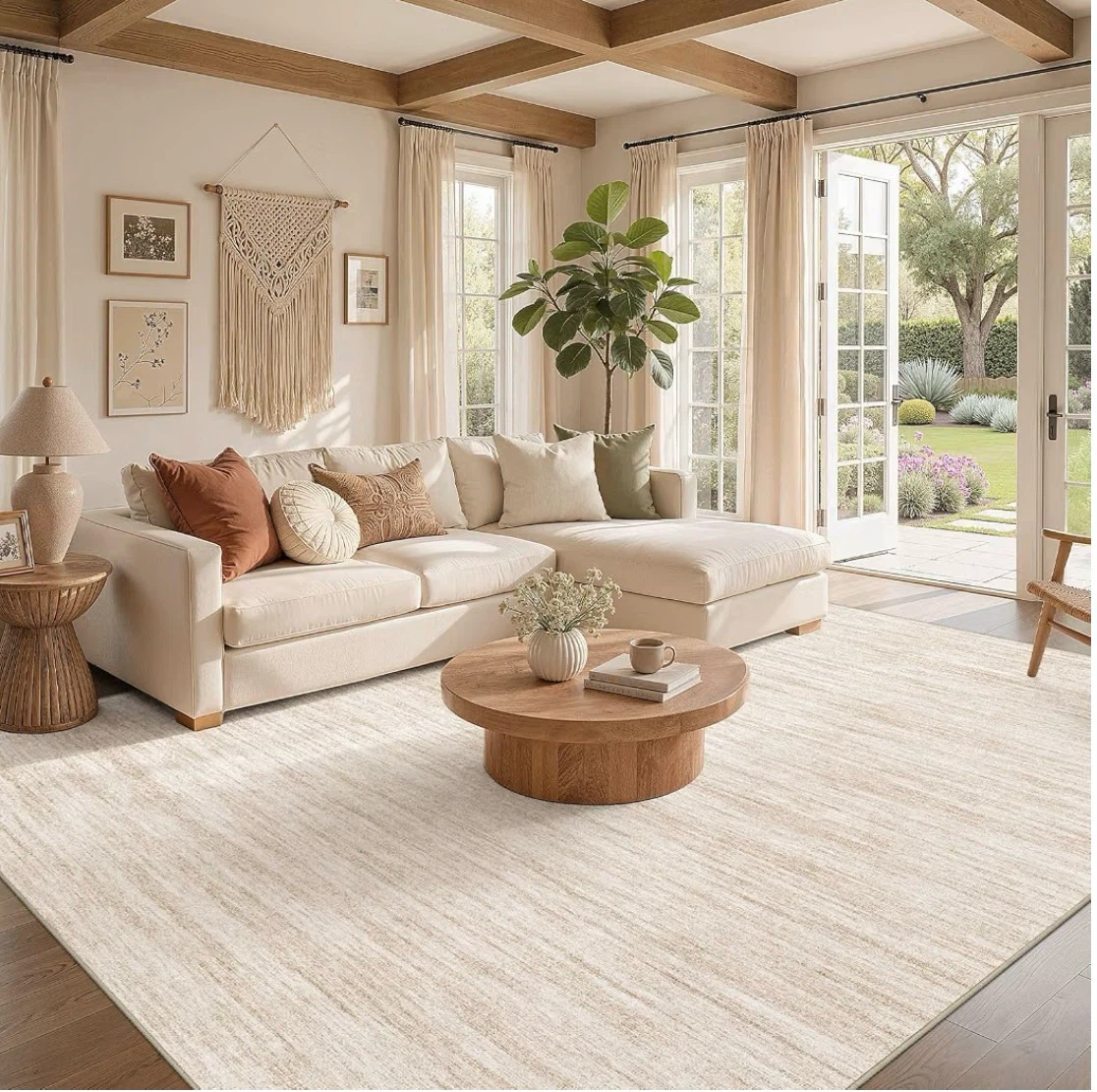 8x10 Cream Striped Area Rug - photo 2