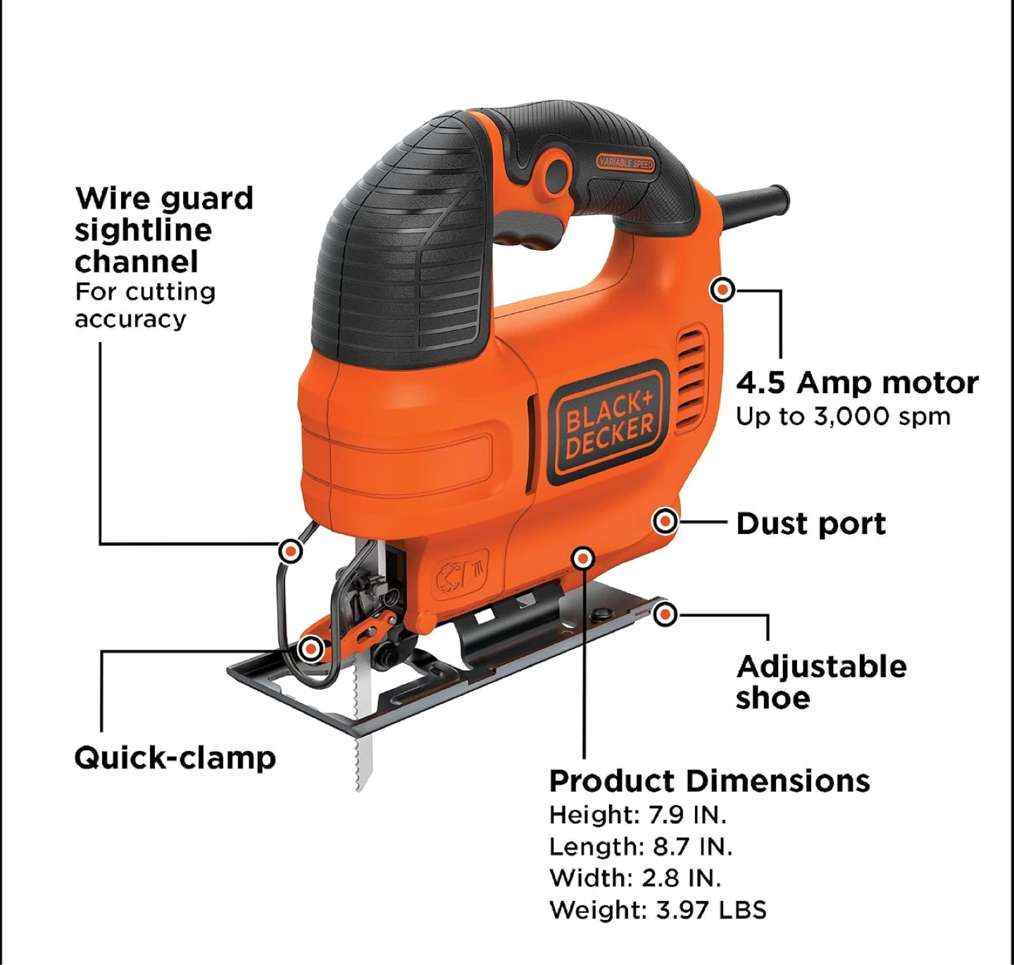 Black+Decker 4.5 Amp Jigsaw - photo 4