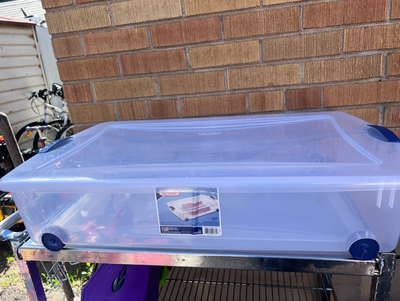 Sterilite Clear Storage Bin with Wheels
