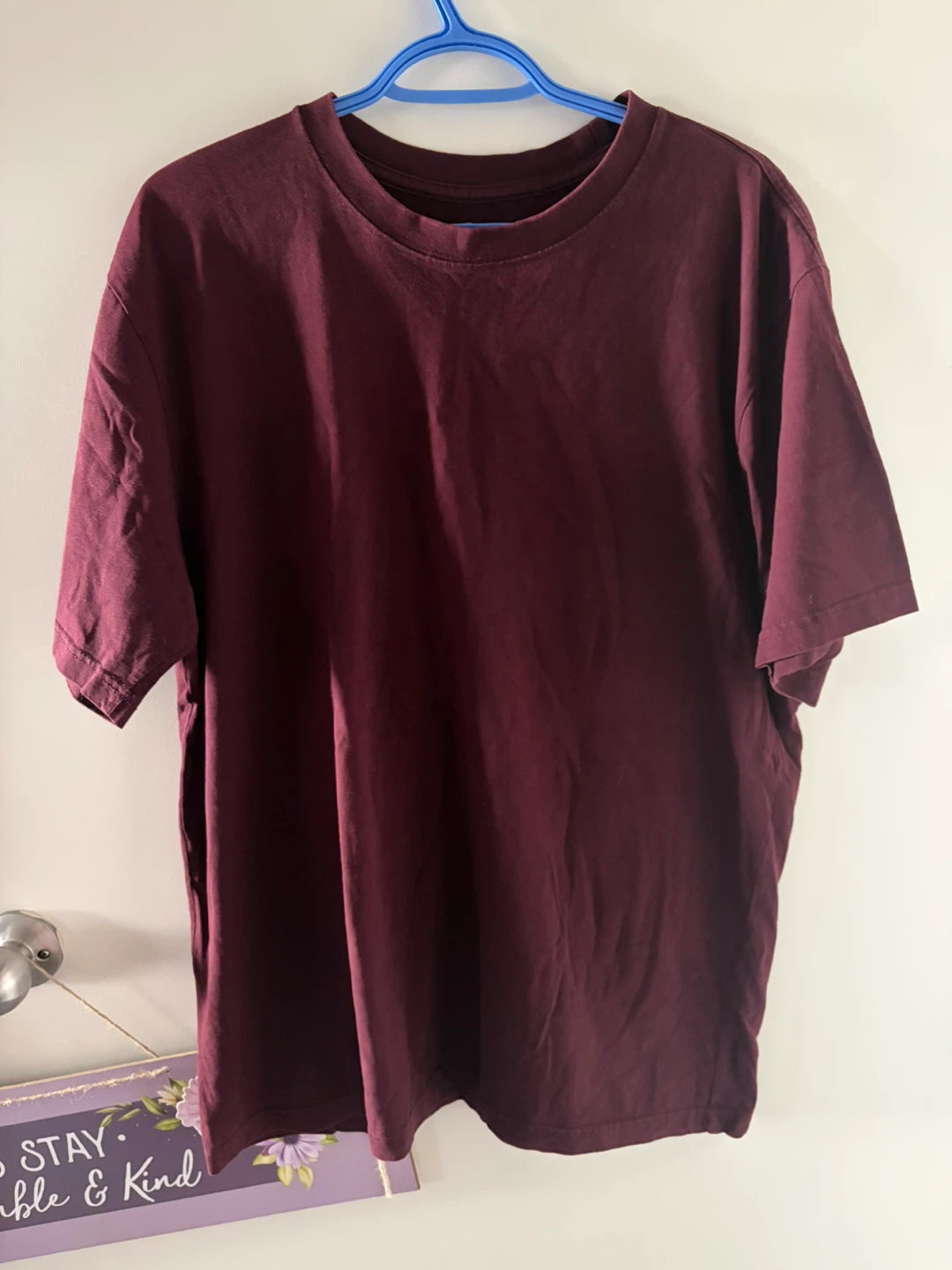 Penmans 100% Organic Cotton T-Shirt - Burgundy - Size L/G