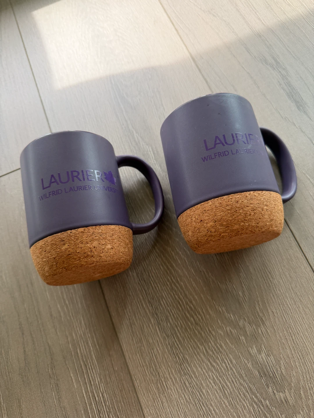 Wilfrid Laurier University Purple Cork Mug