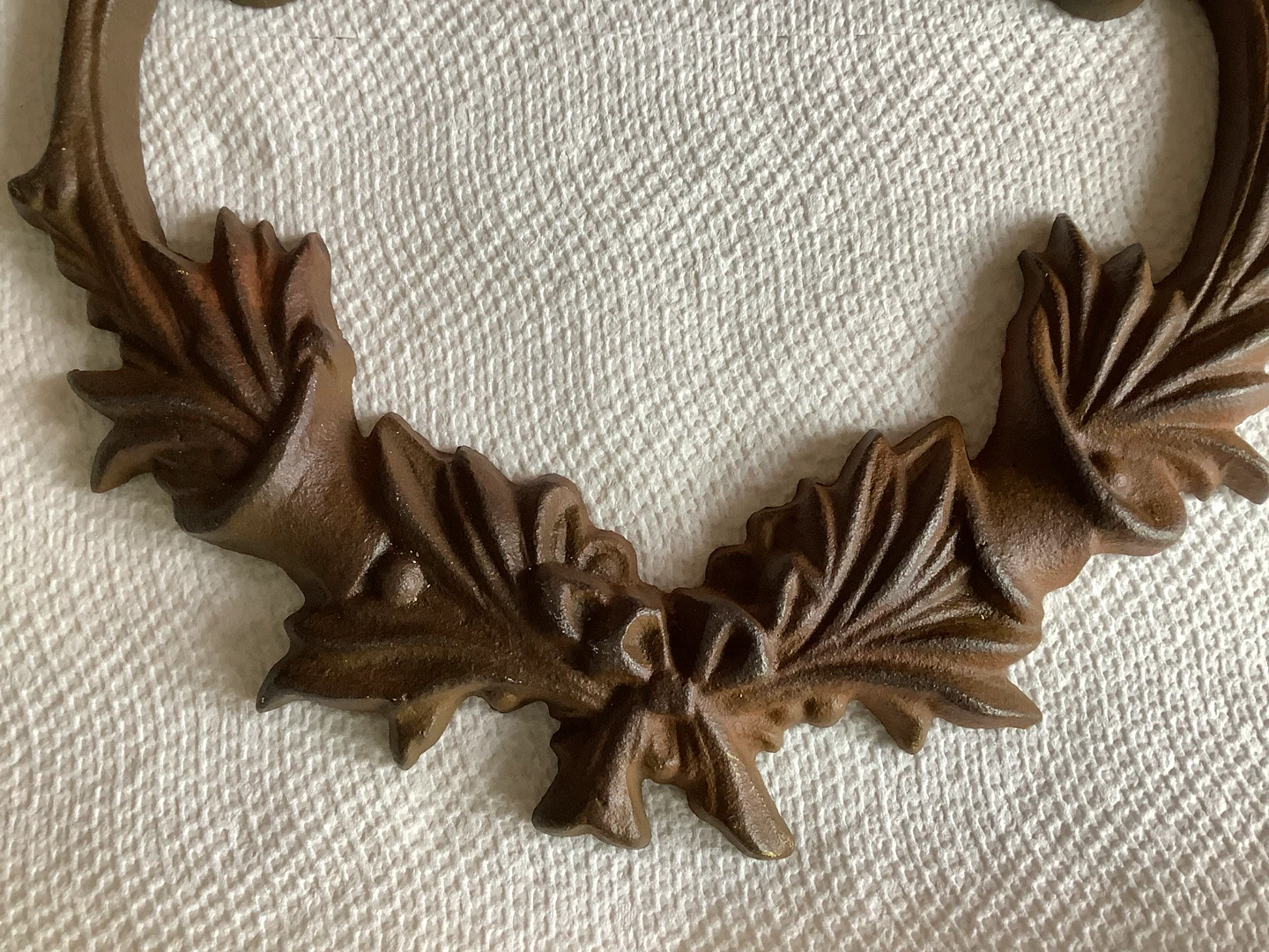 Vt Victorian Style Cast Iron Cherub Angel Wreath Wall Plaque 🐞 - photo 3