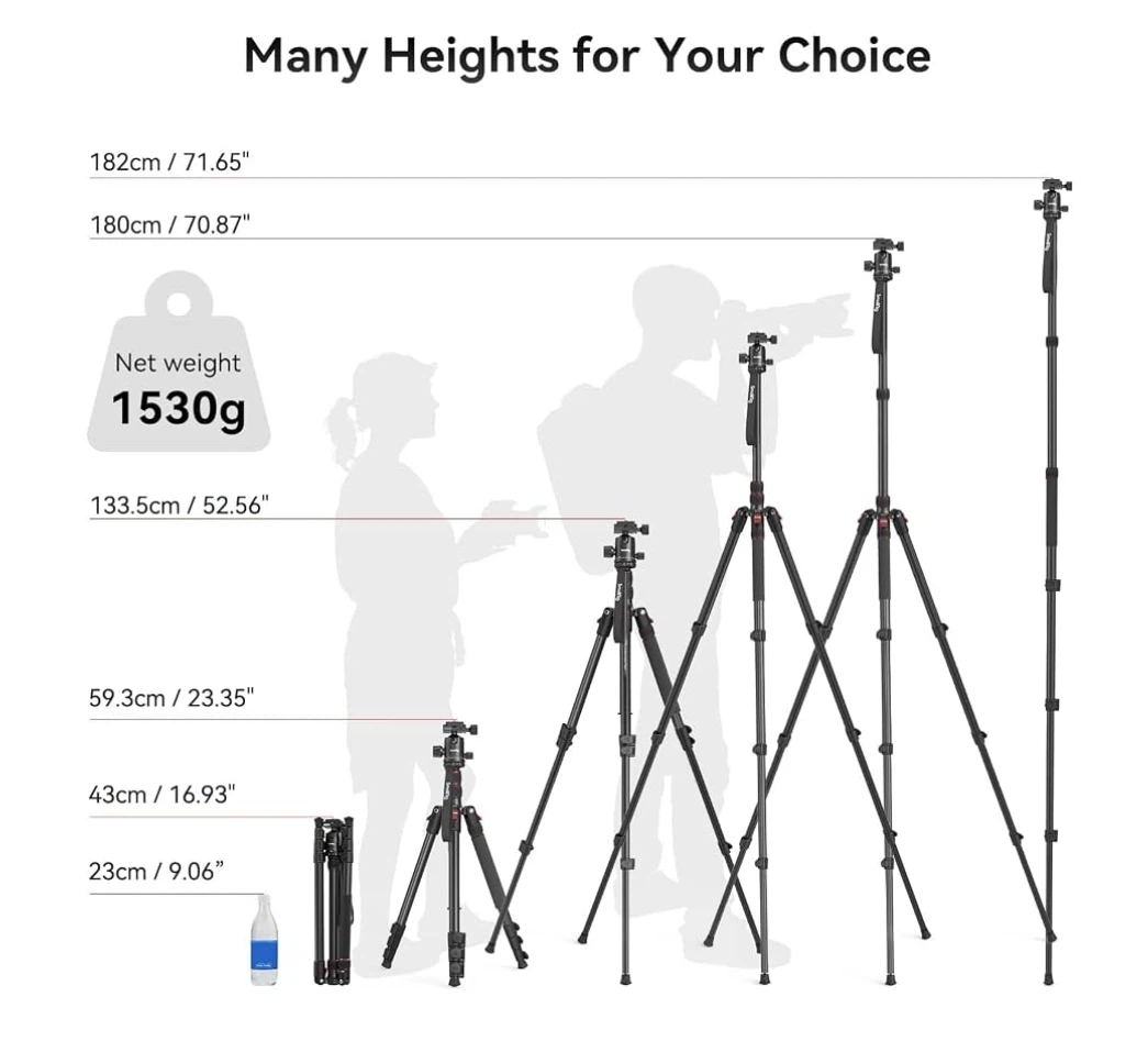 SmallRig 71"/ 180cm Aluminum Camera Ball Head Tripod & Monopod - photo 2