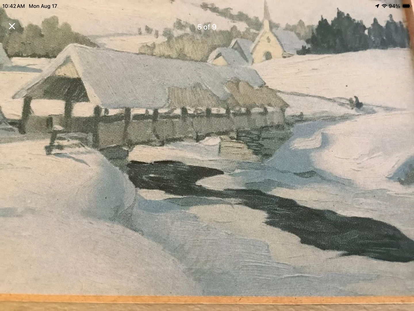#1 Vt Quebec Winterscape Lithograph by Cdn Artist F. Lemieux 🐞 - photo 5