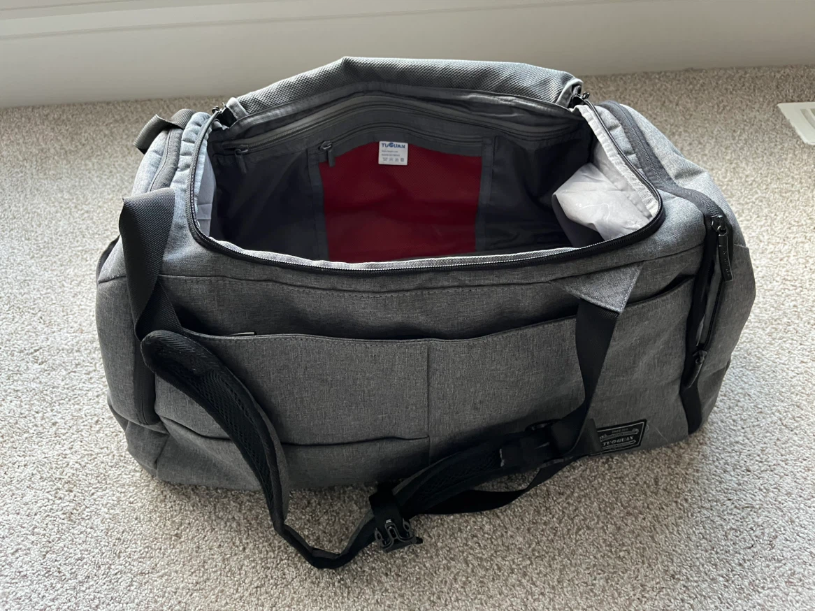 Grey Duffle Bag with Multiple Compartments - photo 3