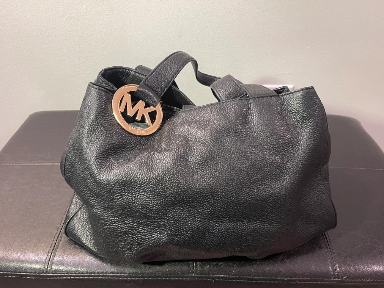 Michael Kors Black Leather Shoulder Bag