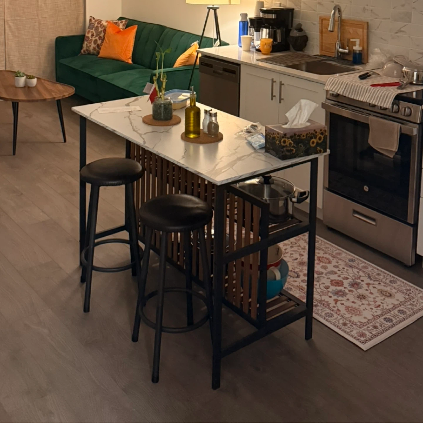 Kitchen Island with 2 Stools - photo 2