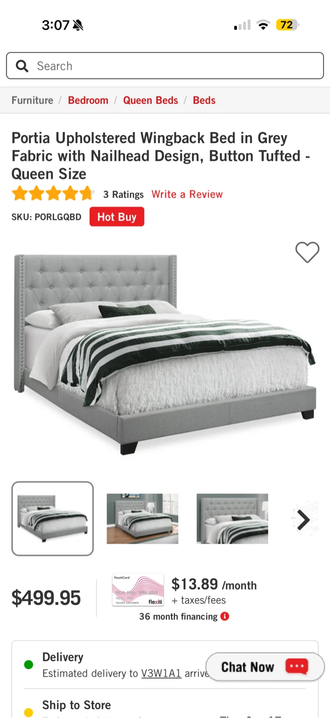 Queen bed
