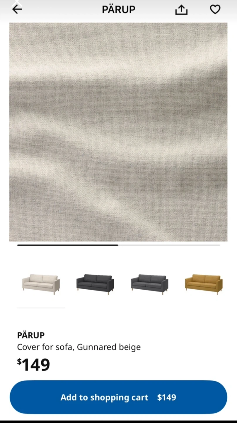 IKEA PÄRUP Sofa Cover - Gunnared Beige