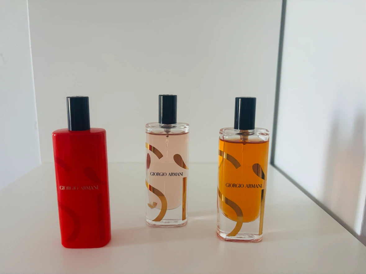 three GIORGIO ARMANI 15 ml perfumes