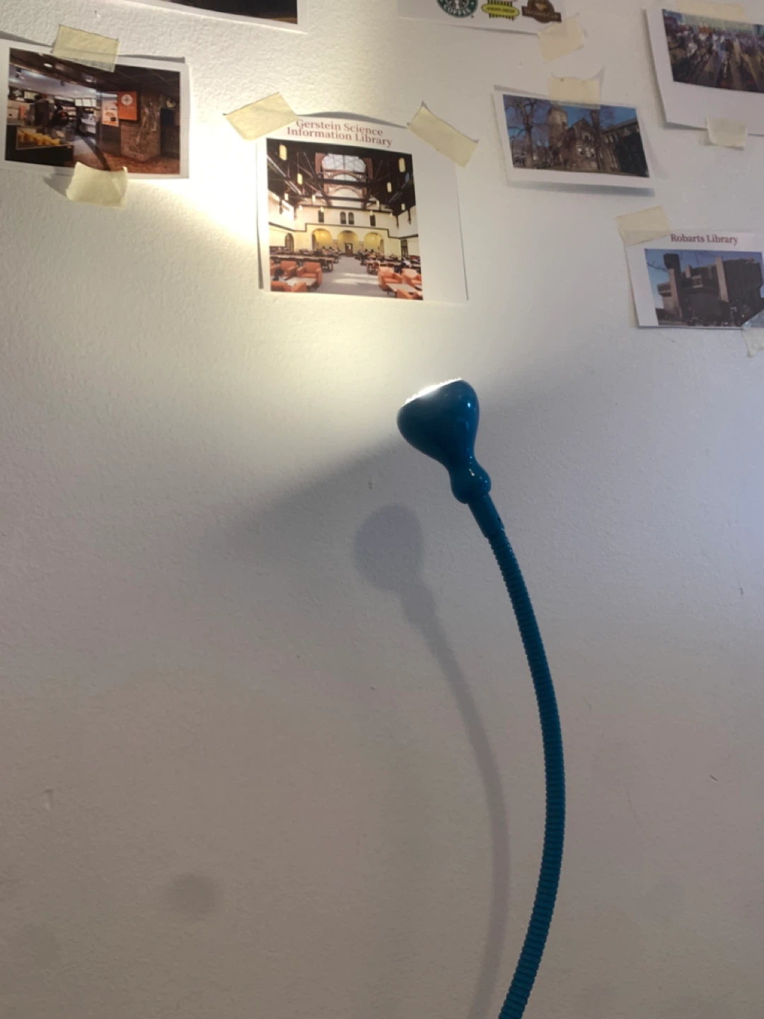 Blue Flexible Clip-On Desk Lamp
