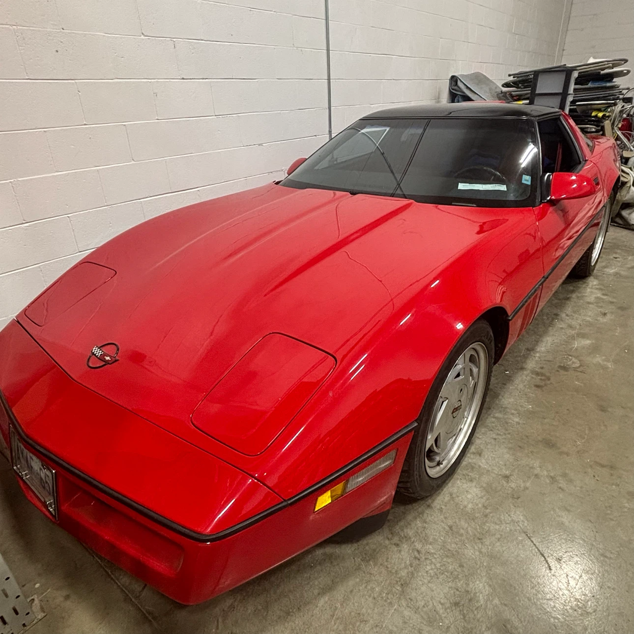 Red Chevrolet Corvette c4 1984