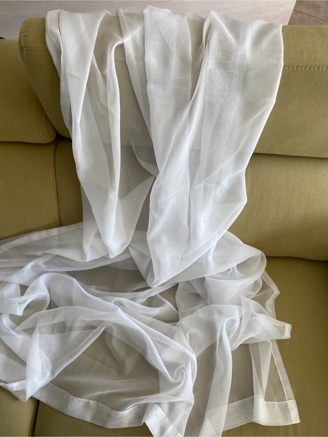 White Sheer Curtain Panel - W 132cm H 230cm