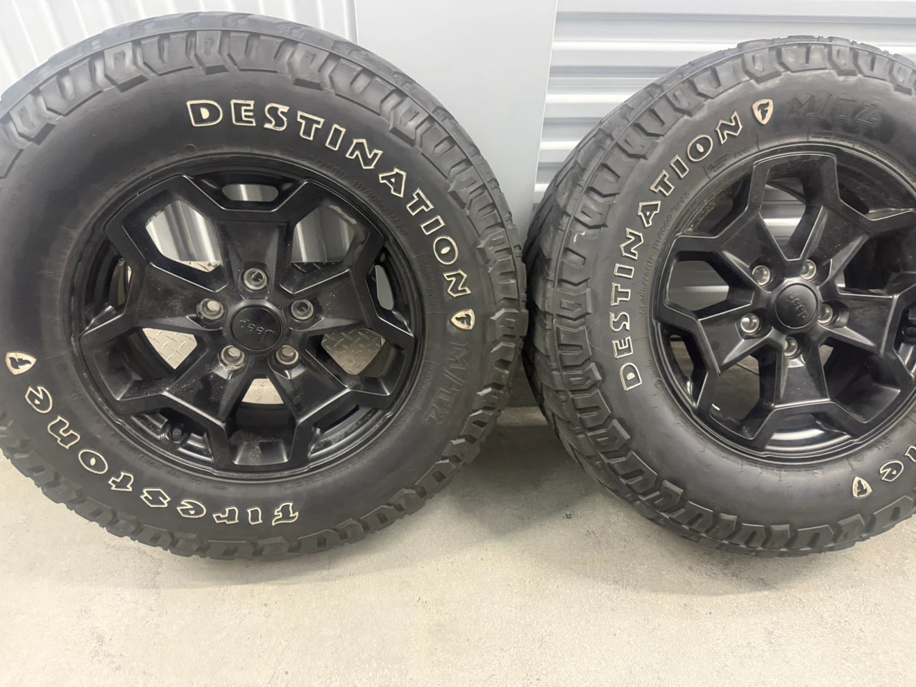 Firestone Destination A/T tires with Jeep Rims - Set of 4