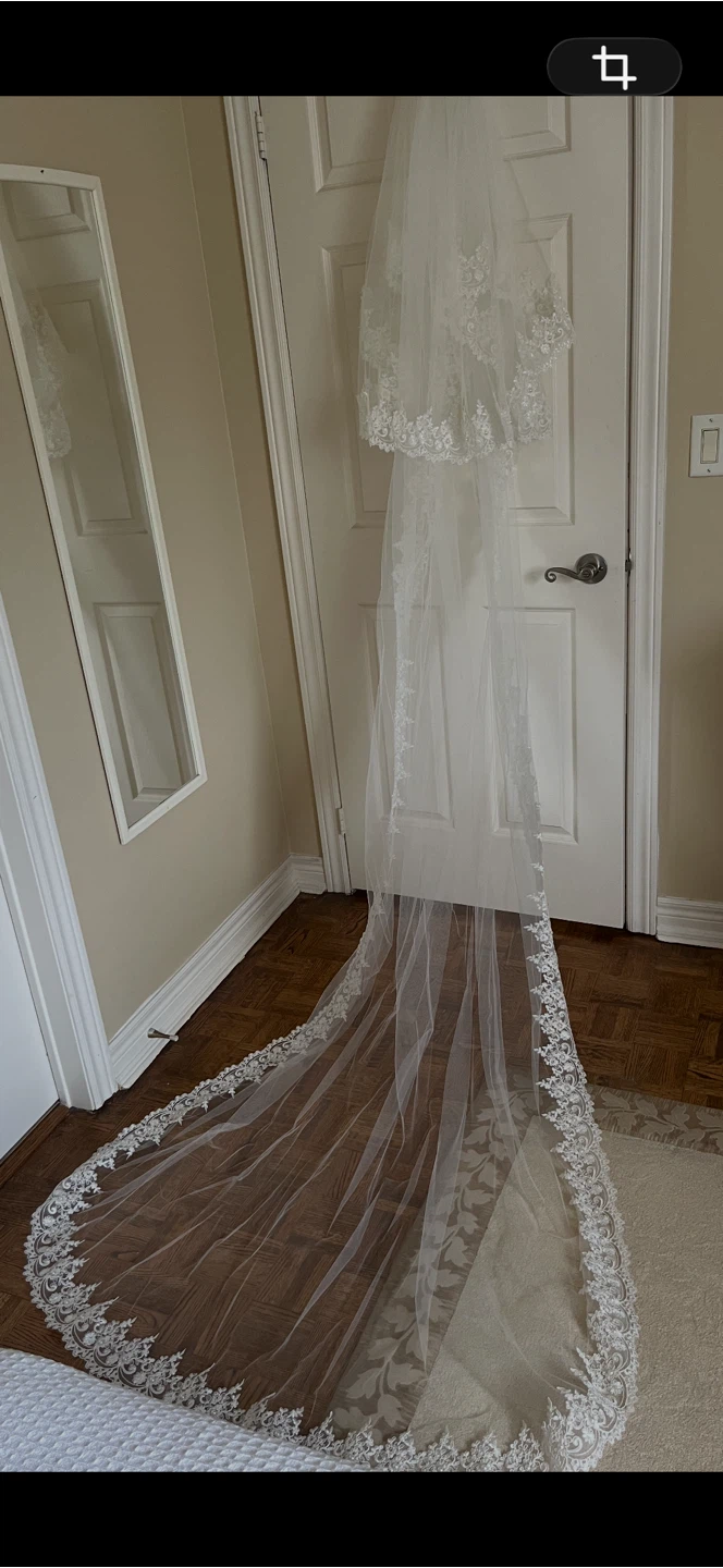 8Ft Long Lace Wedding Veil with Comb