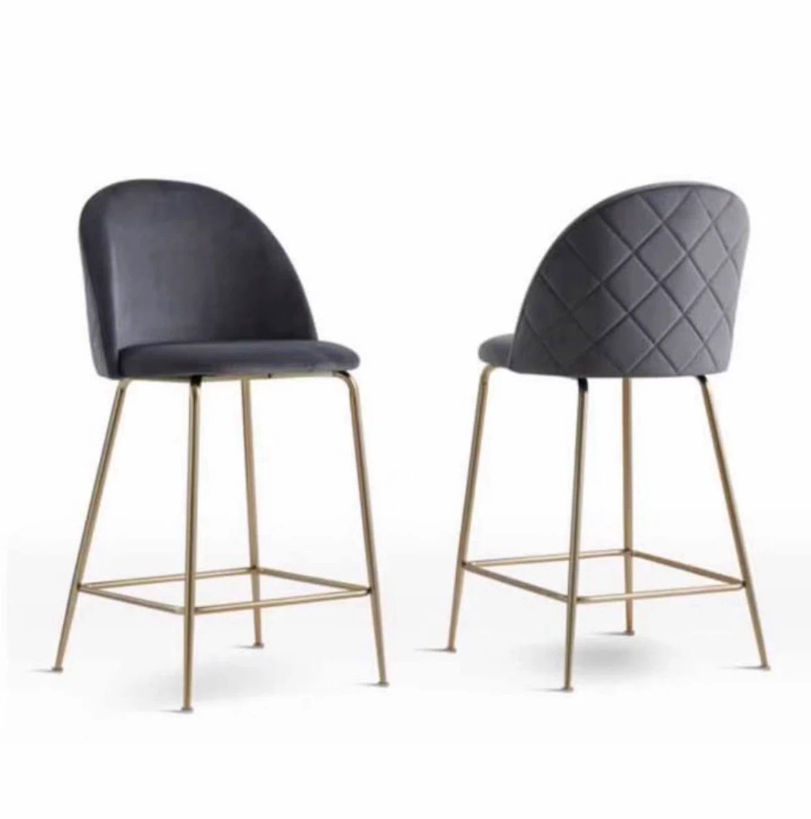 Structube “Polly” Velvet Counter Stools – Light Grey - photo 2