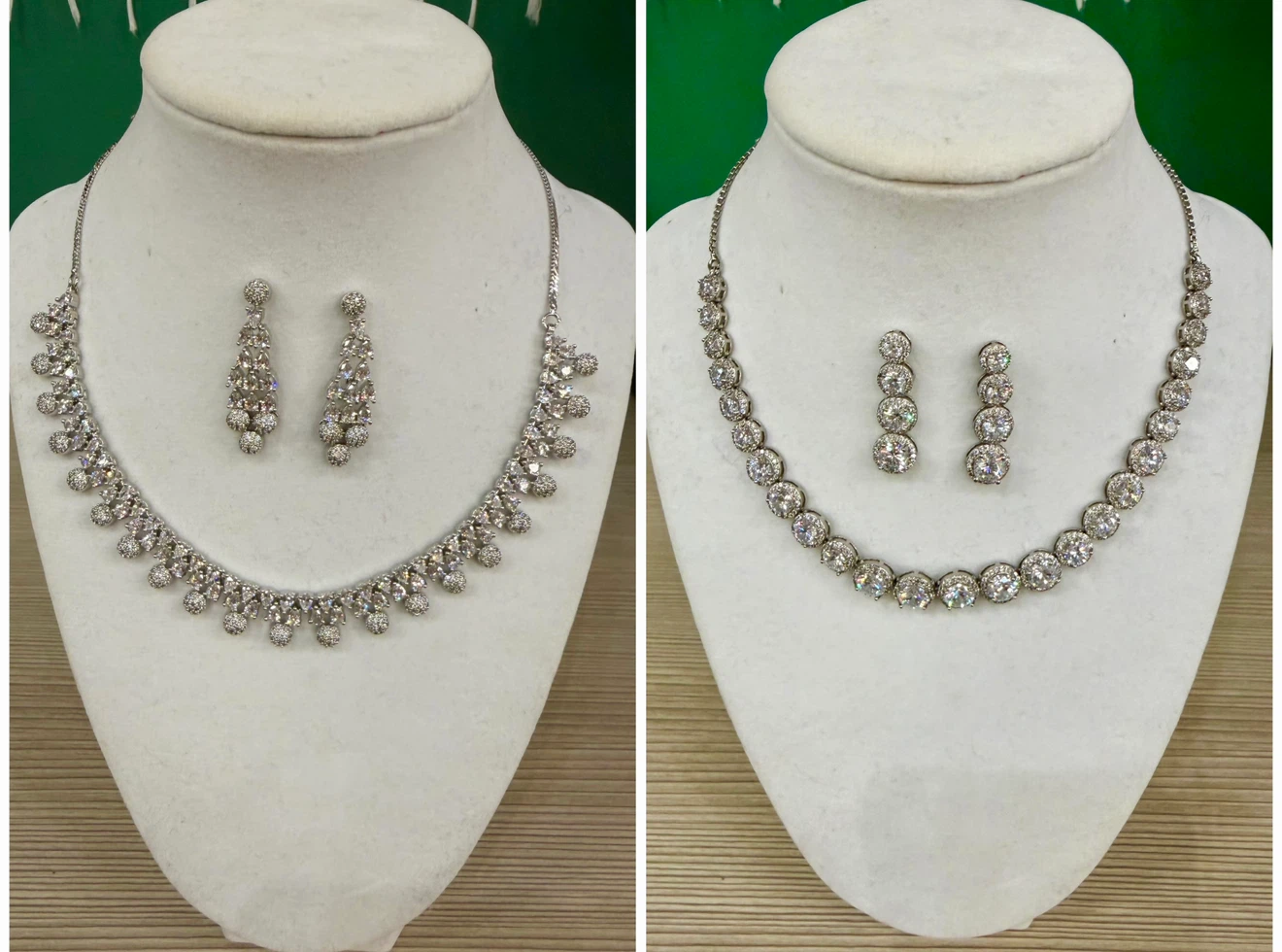 Rhinestone Necklace and Earring Set